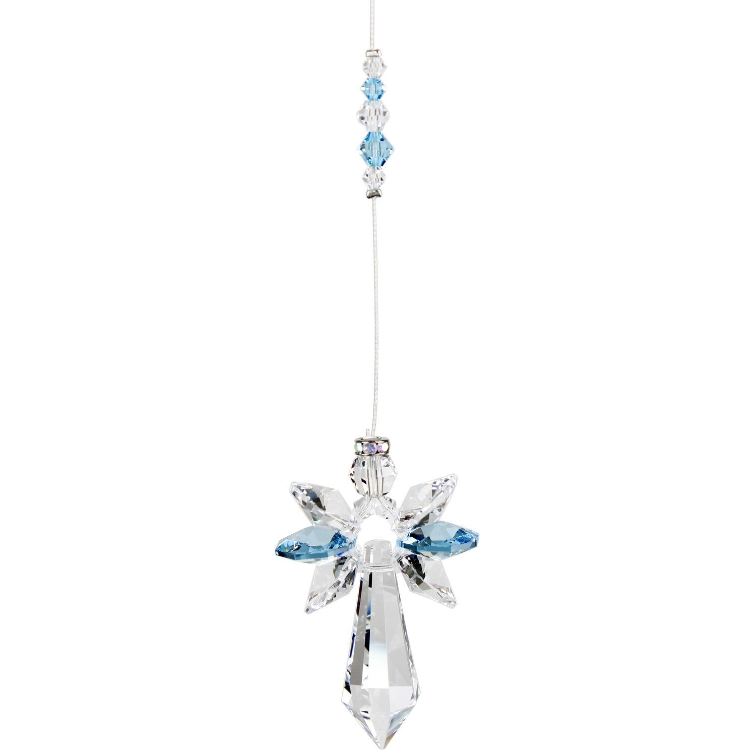 Crystal Guardian Angel Suncatcher - Large, Aquamarine alternate product image