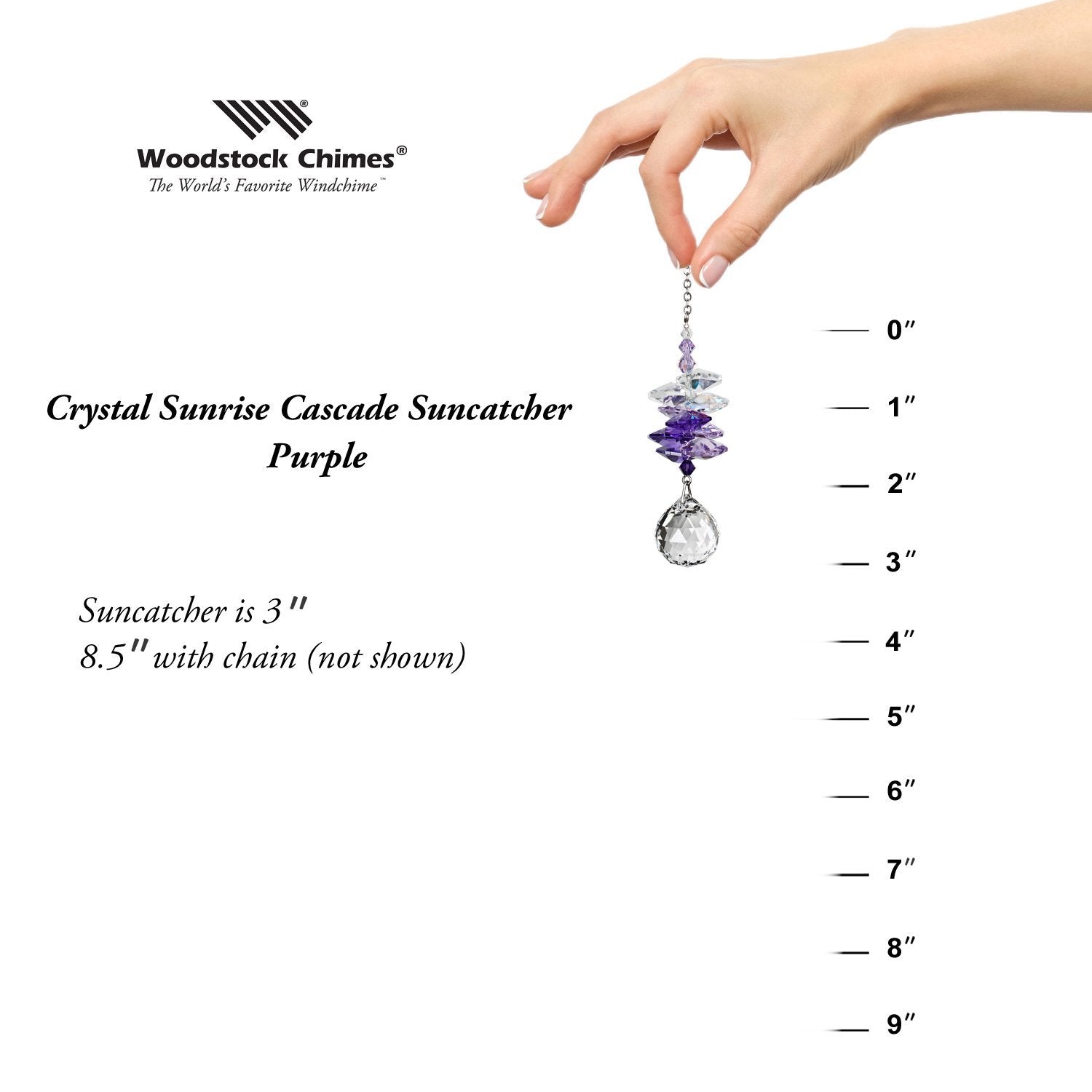 Crystal Sunrise Cascade Suncatcher - Purple proportion image