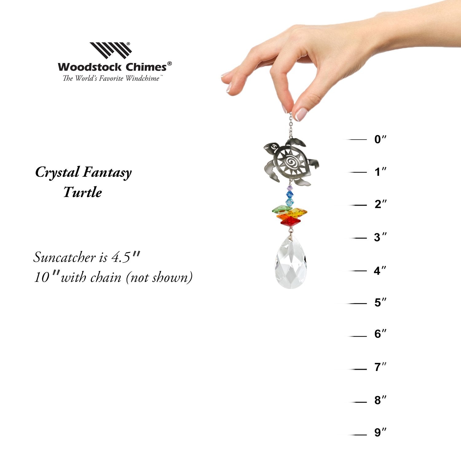 Crystal Fantasy Suncatcher - Turtle proportion image