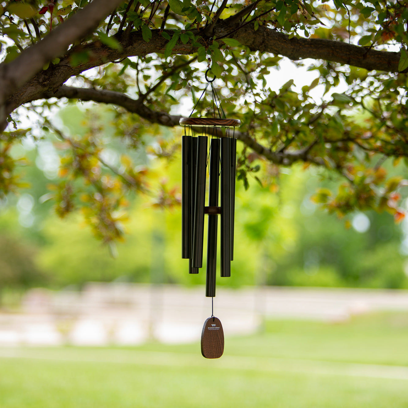 Amazing Grace Chime - Medium, Matte Black & Teak