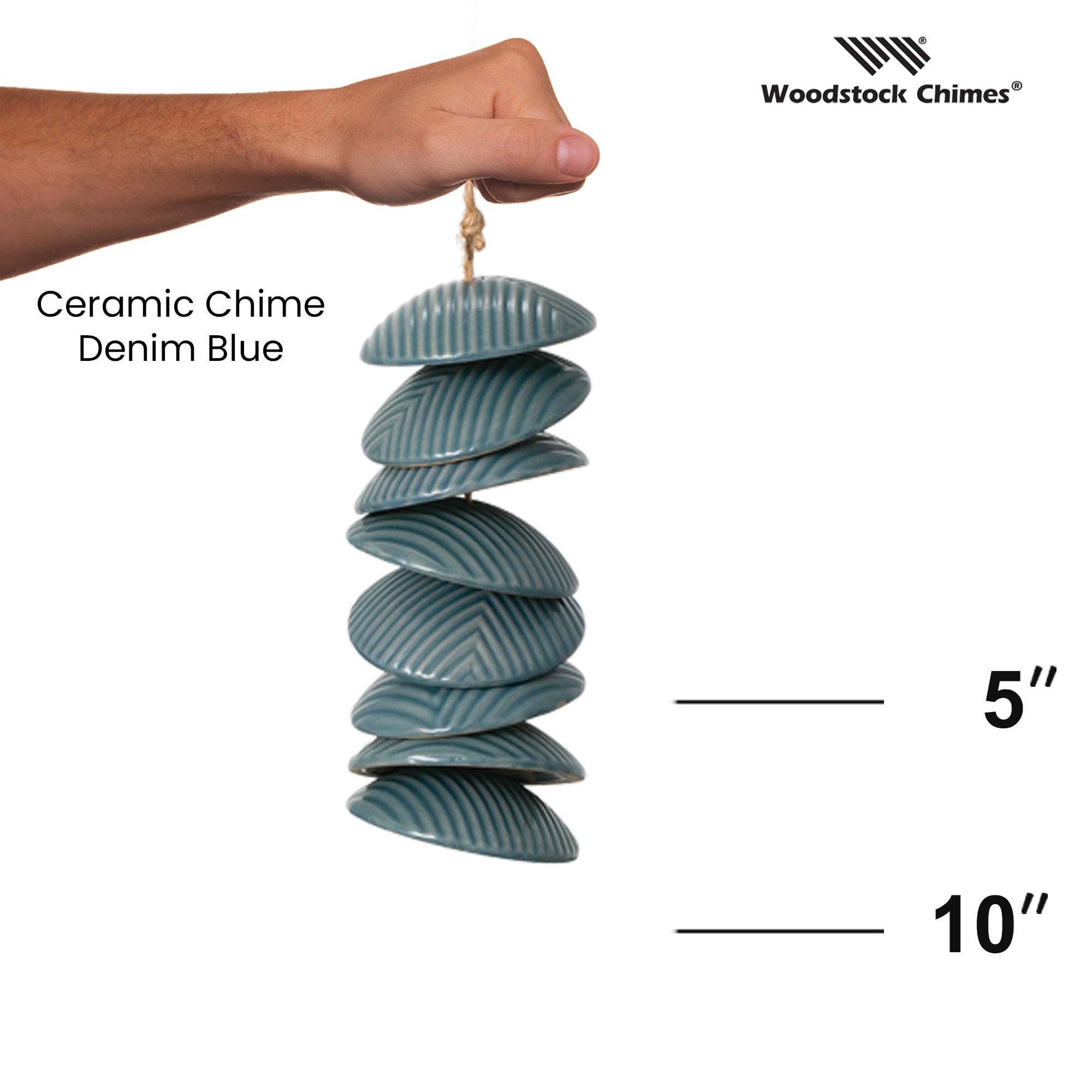 Ceramic Disc Chime - Denim Blue