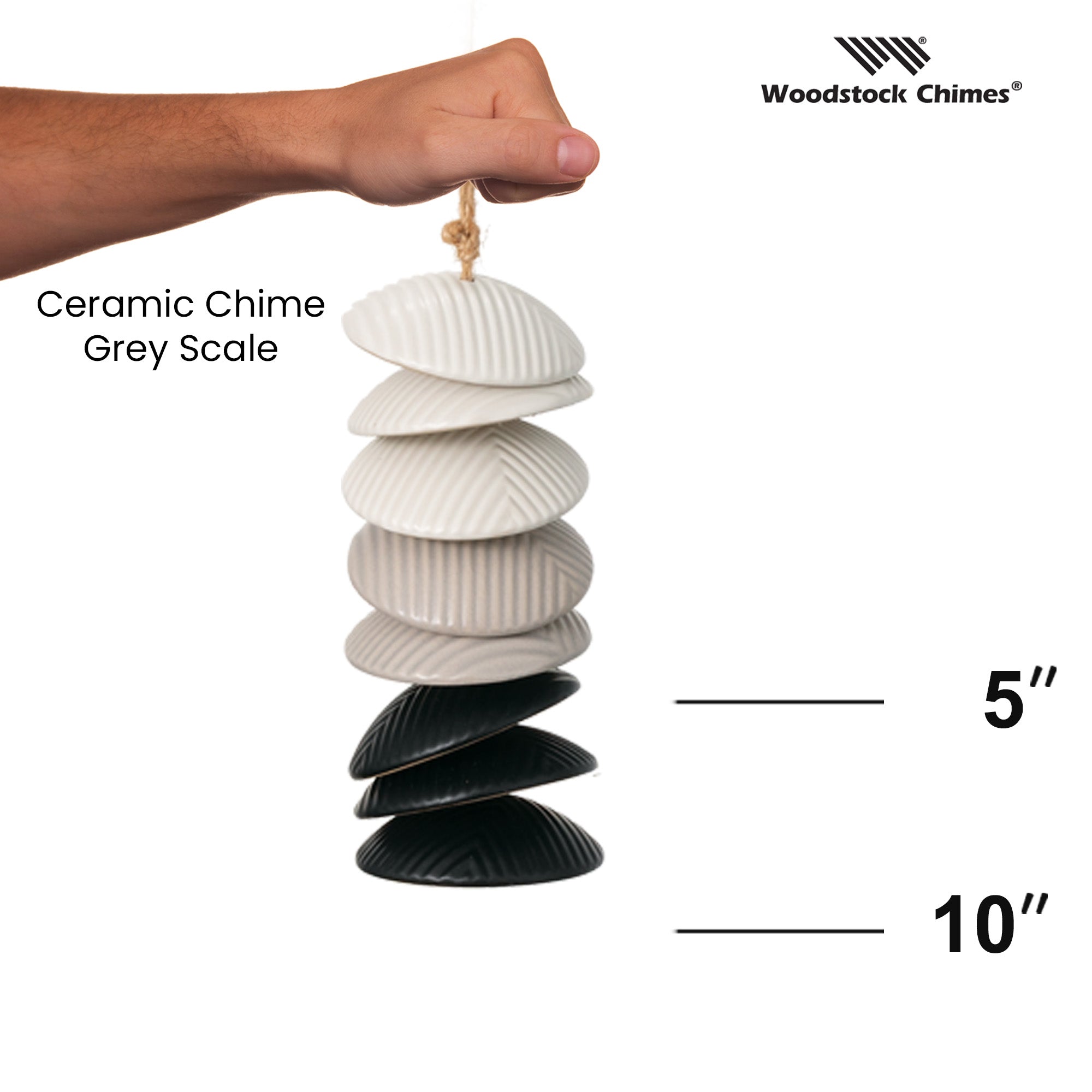 Ceramic Disc Chime - Grayscale