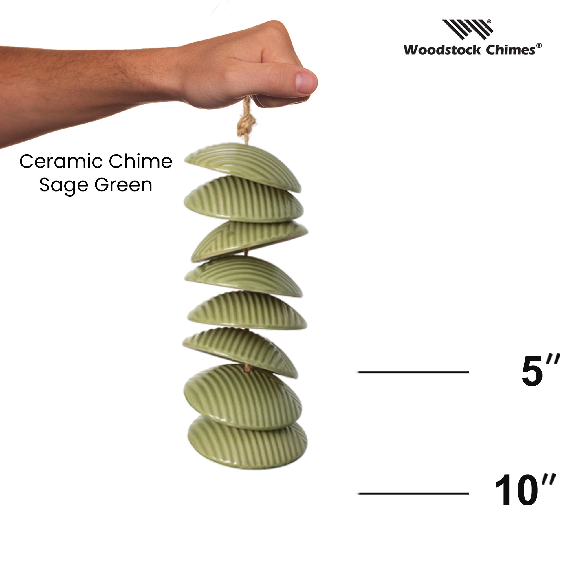 Ceramic Disc Chime - Sage Green