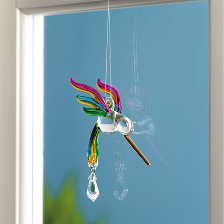 Fantasy Glass Suncatcher- Hummingbird, Tropical proportion image