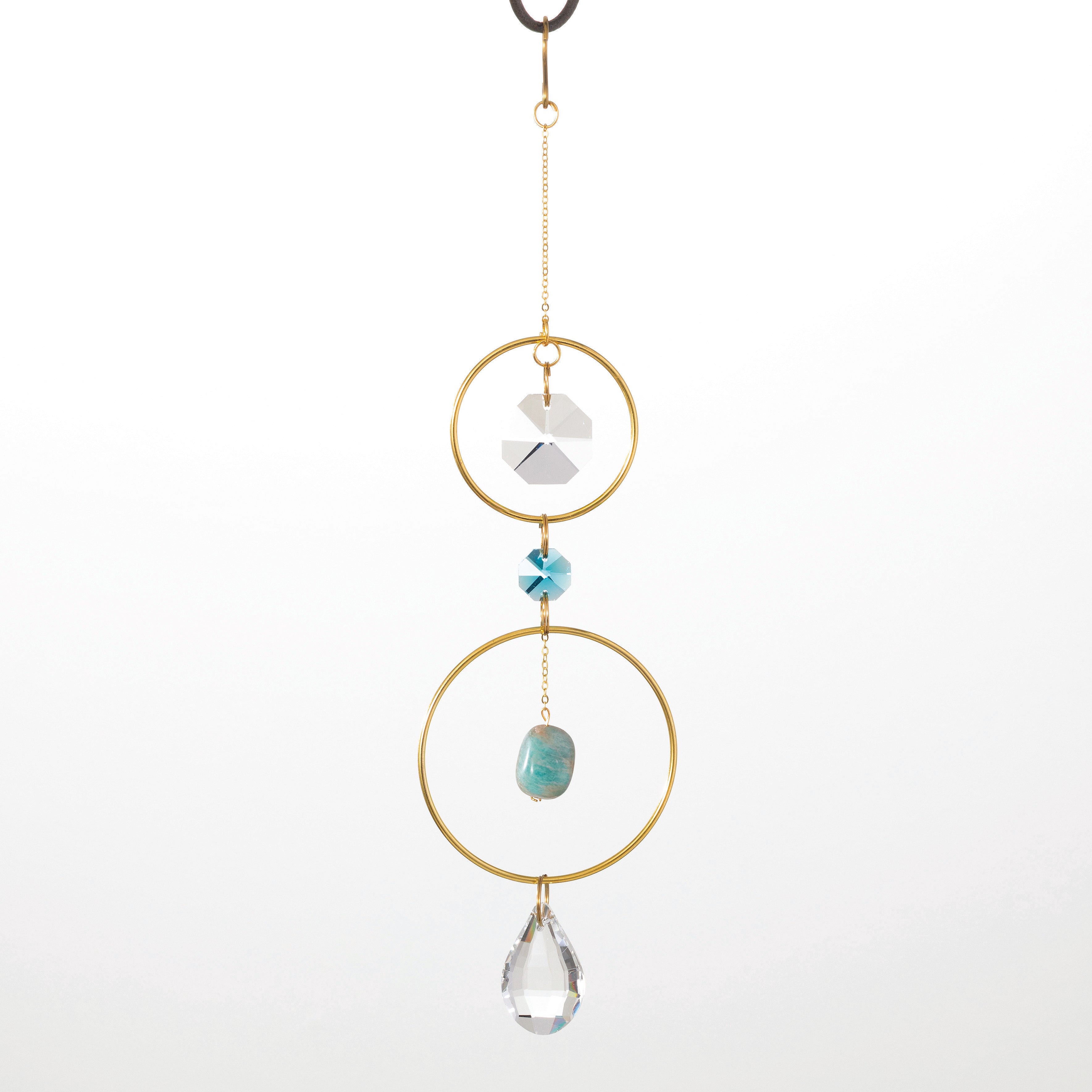 Woodstock Suncatcher - Crystal & Rock - Blue