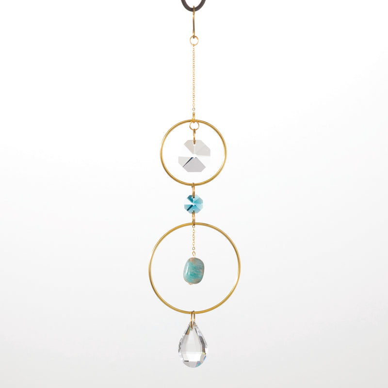 Woodstock Suncatcher - Crystal & Rock - Blue