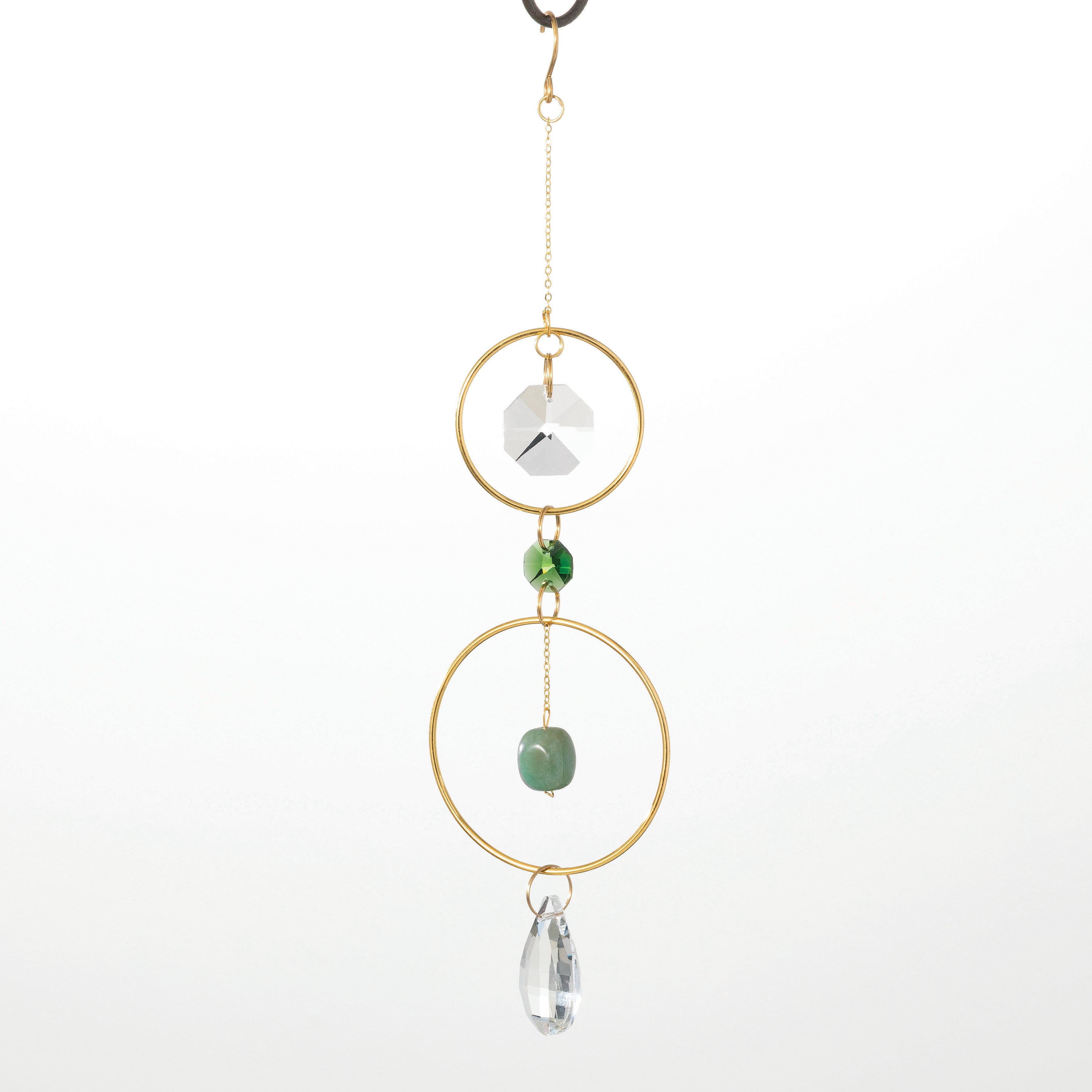 Woodstock Suncatcher - Crystal & Rock - Green