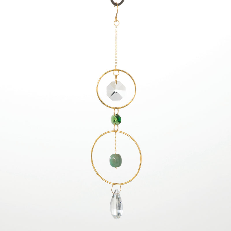 Woodstock Suncatcher - Crystal & Rock - Green