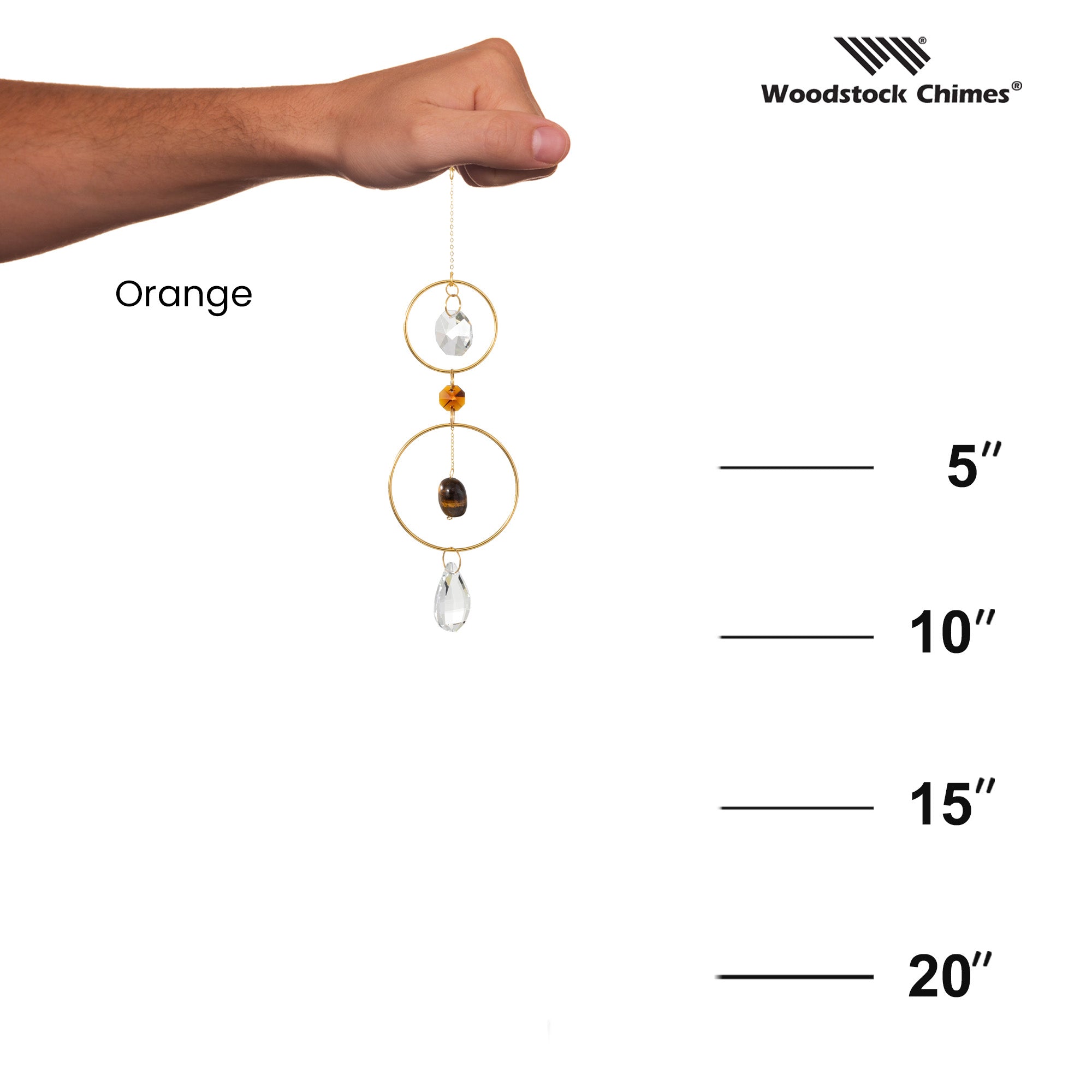 Woodstock Suncatcher-Crystal & Rock-Orange