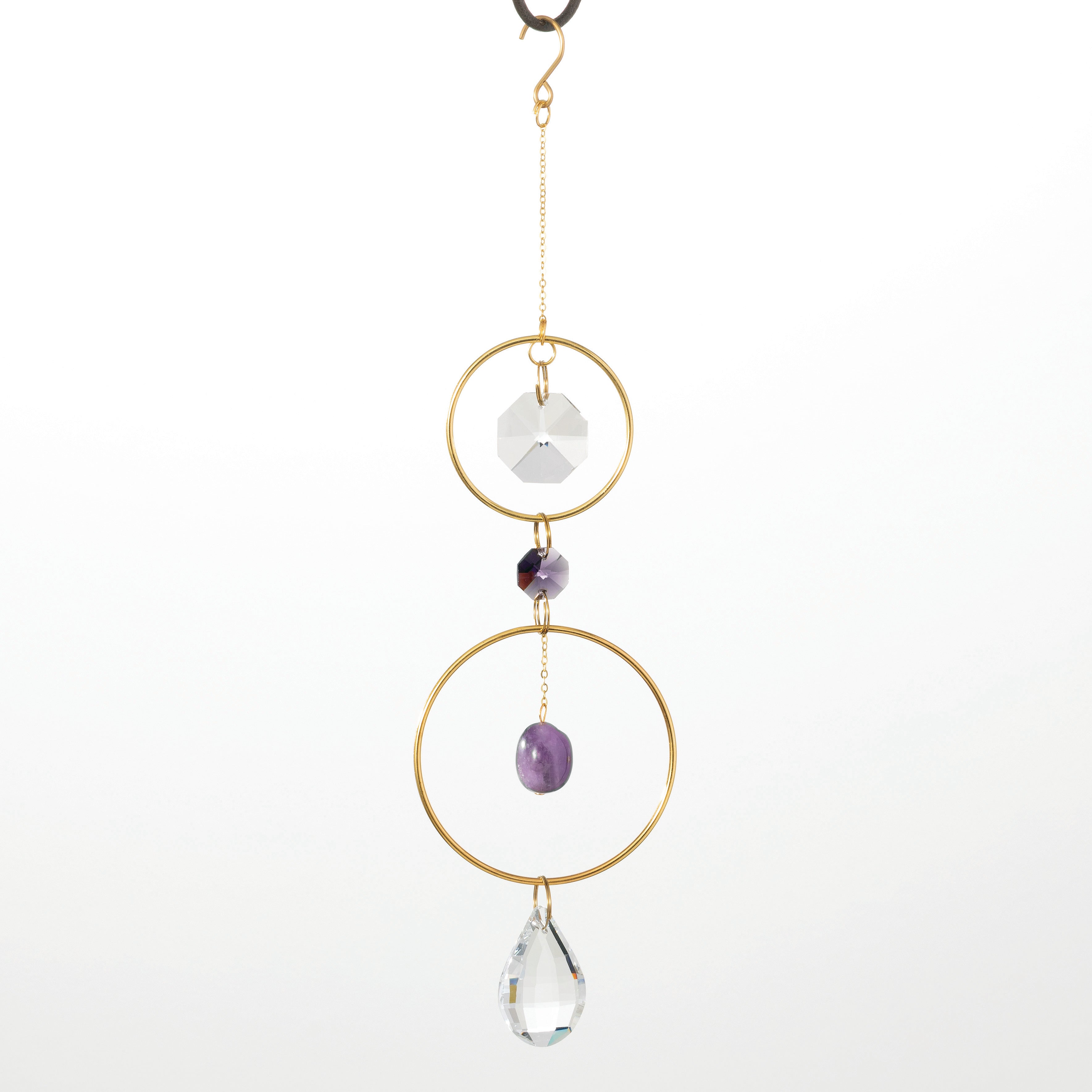 Woodstock Suncatcher-Crystal & Rock-Purple