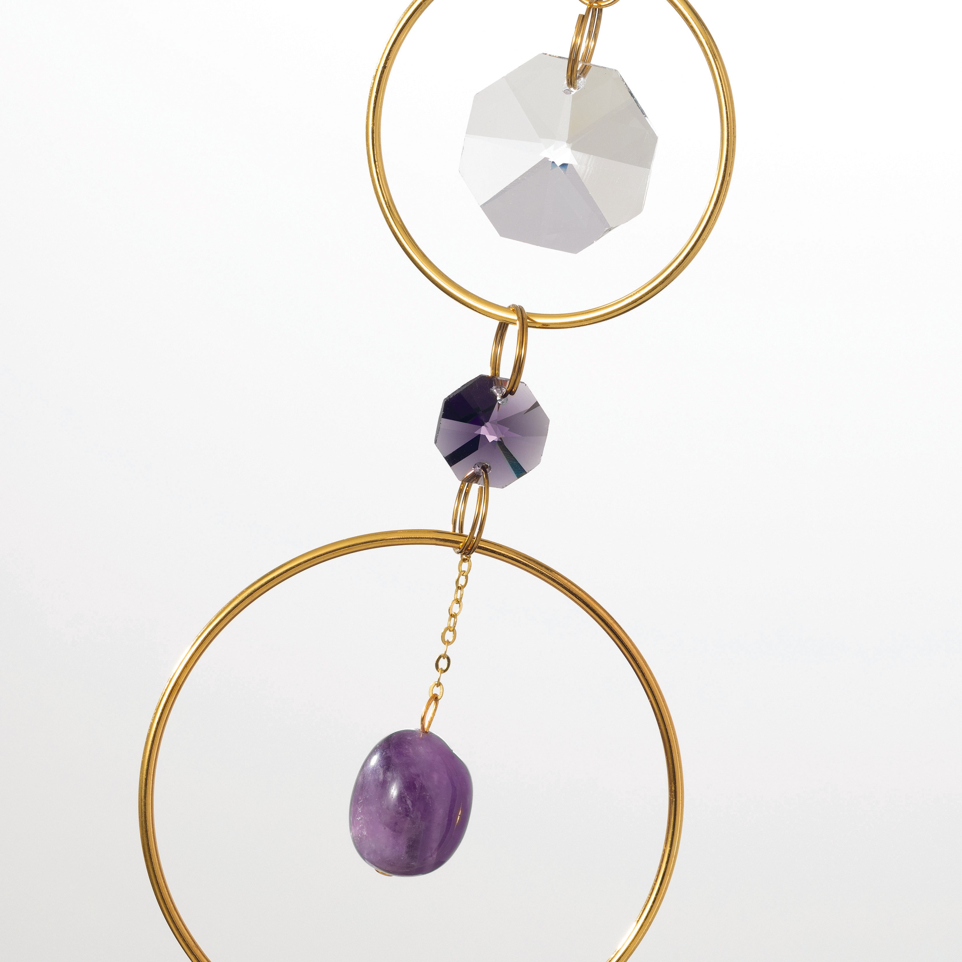 Woodstock Suncatcher-Crystal & Rock-Purple