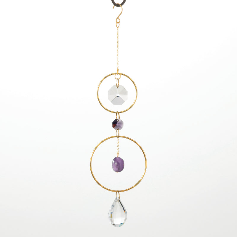 Woodstock Suncatcher-Crystal & Rock-Purple