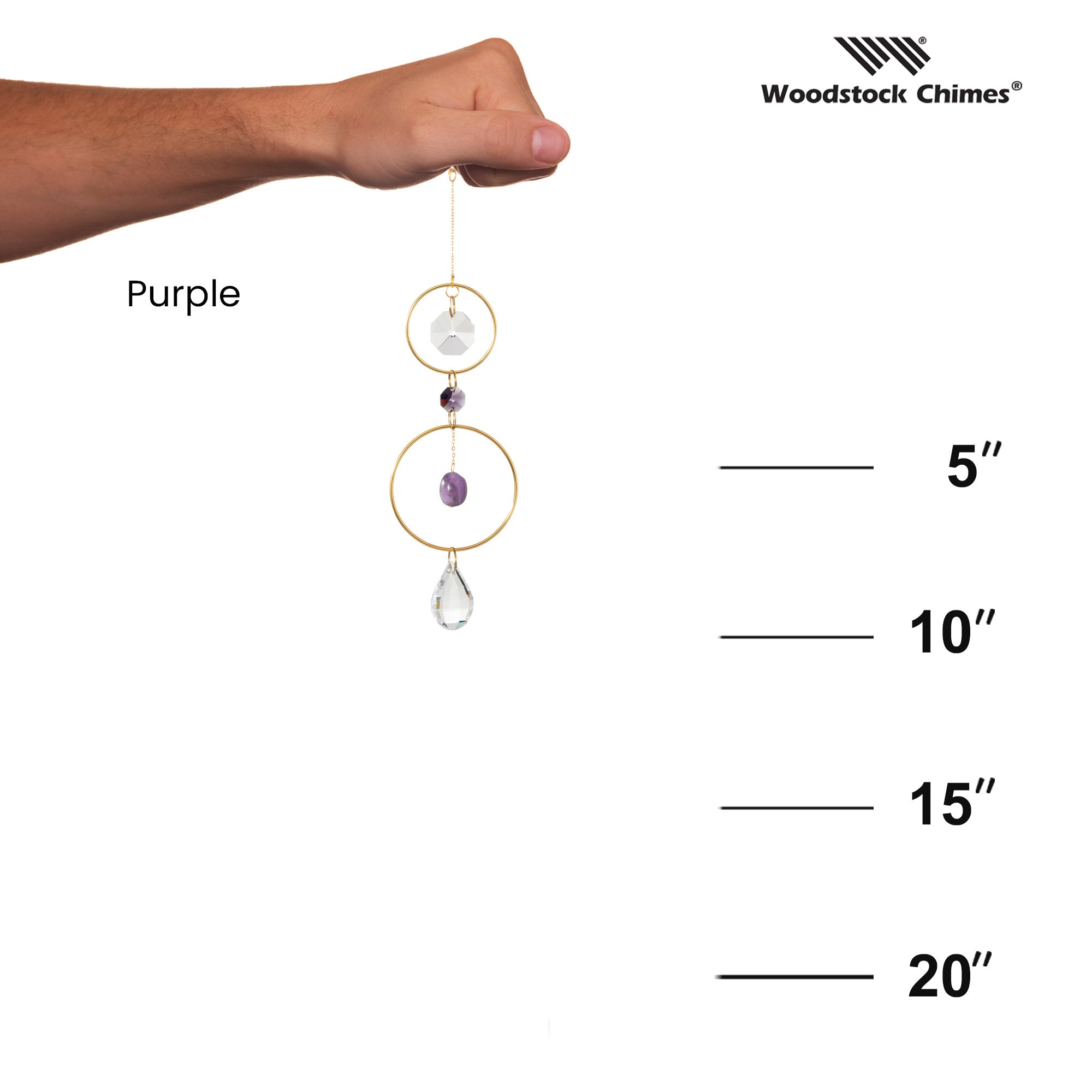 Woodstock Suncatcher-Crystal & Rock-Purple