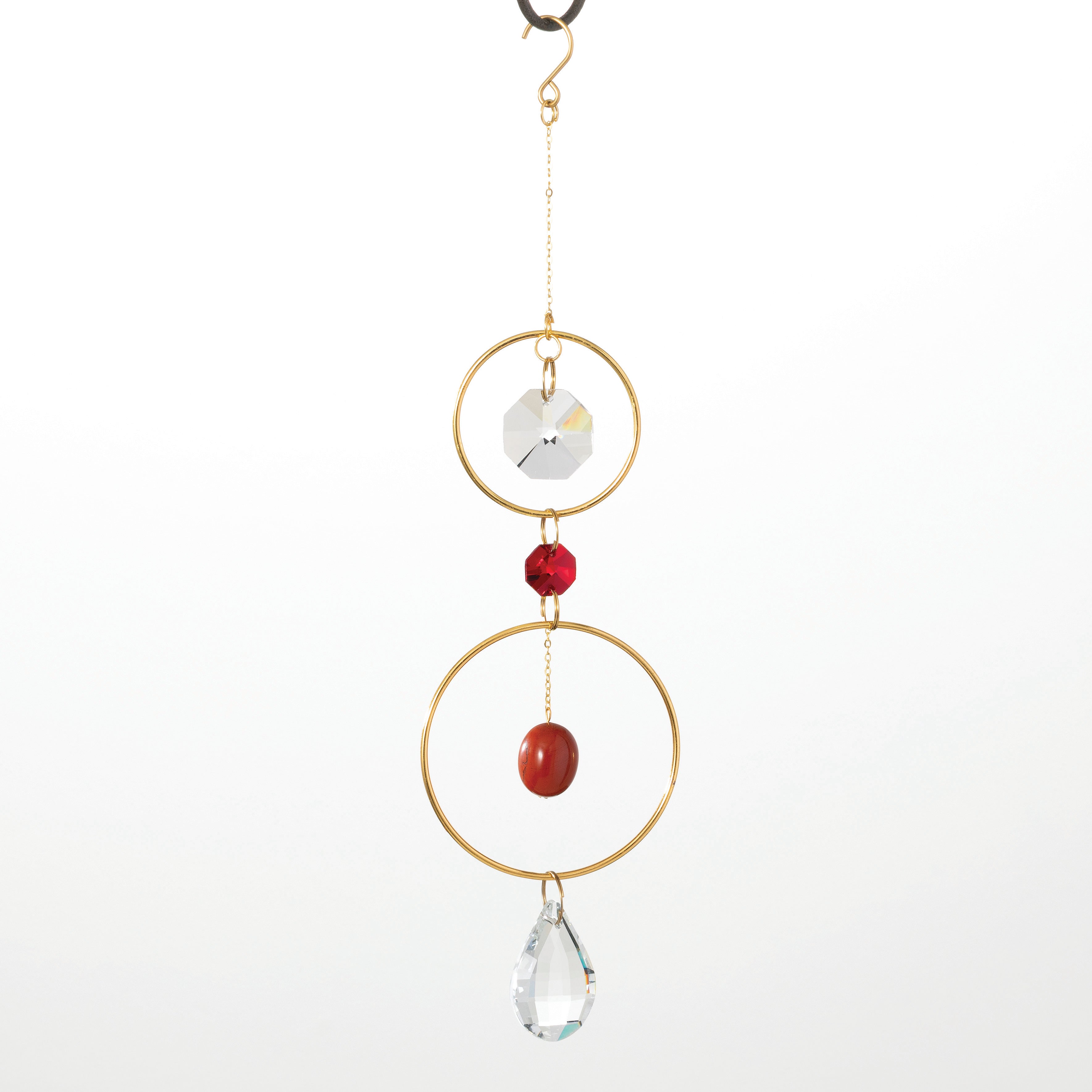 Woodstock Suncatcher-Crystal & Rock-Red