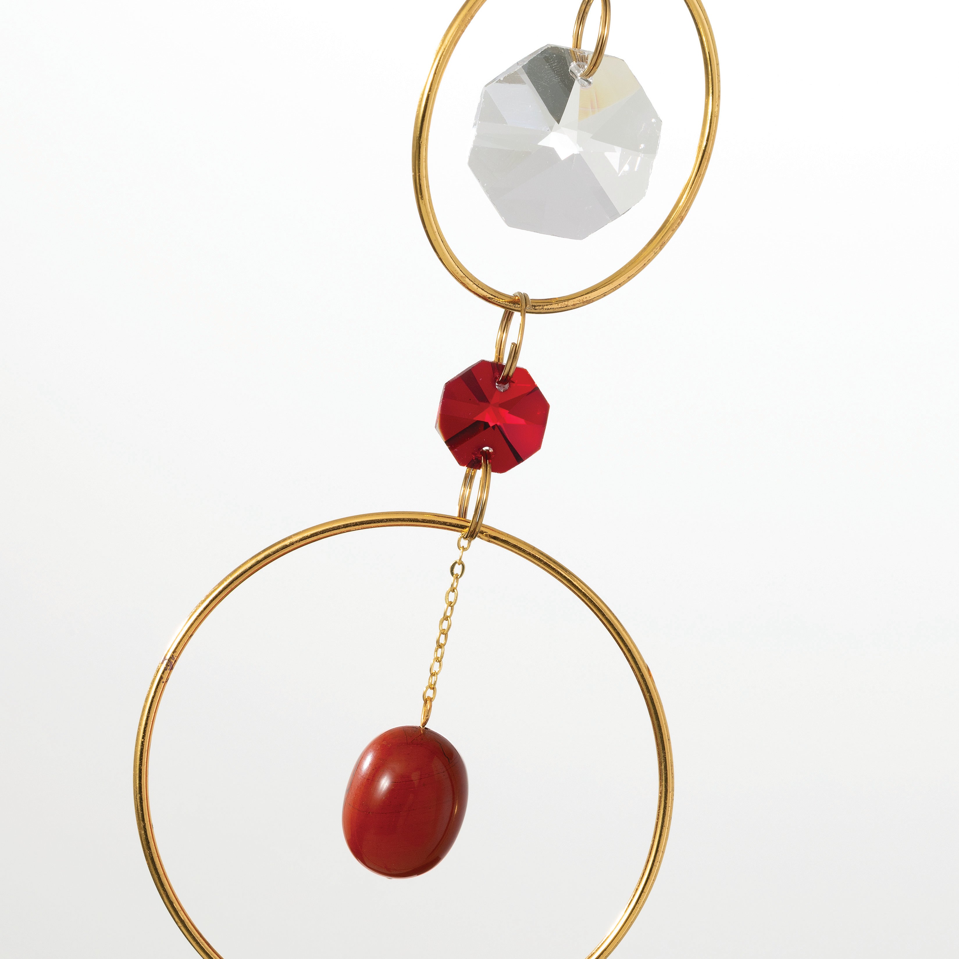 Woodstock Suncatcher-Crystal & Rock-Red