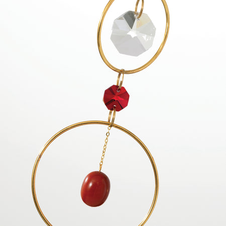 Woodstock Suncatcher-Crystal & Rock-Red