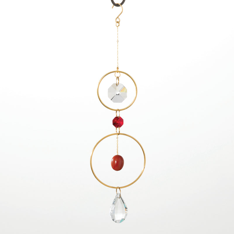 Woodstock Suncatcher-Crystal & Rock-Red
