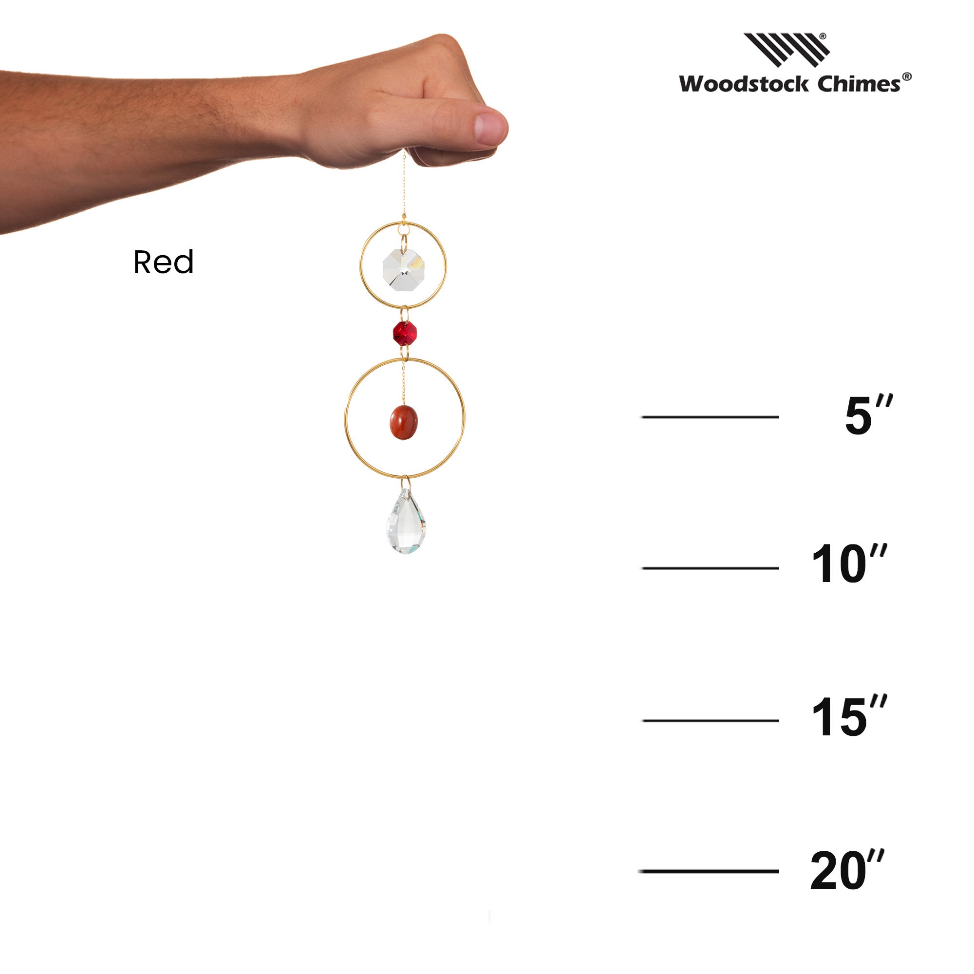 Woodstock Suncatcher-Crystal & Rock-Red