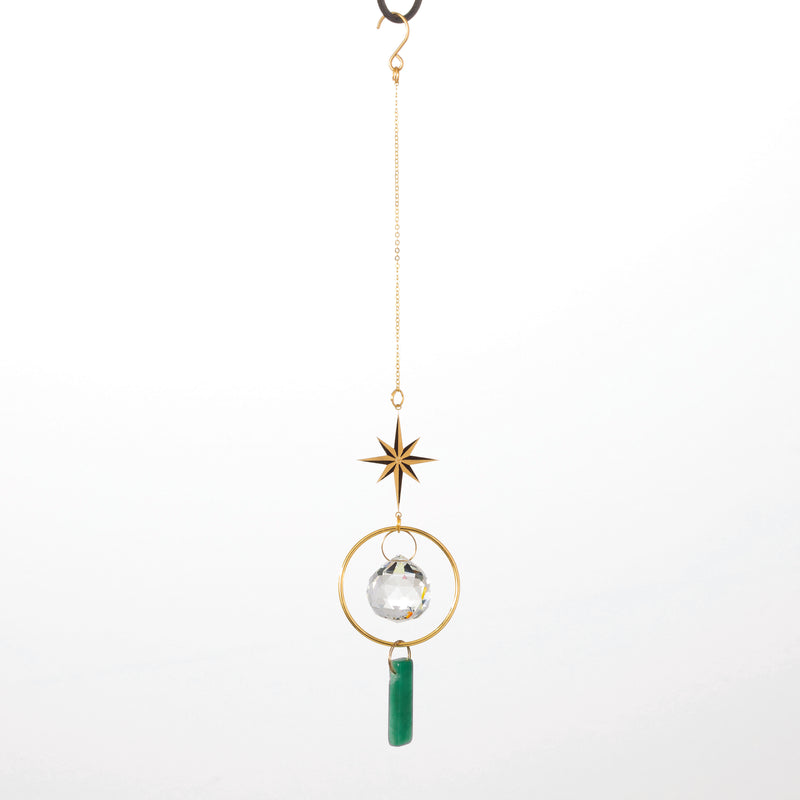 Woodstock Suncatcher-Star-Green stone