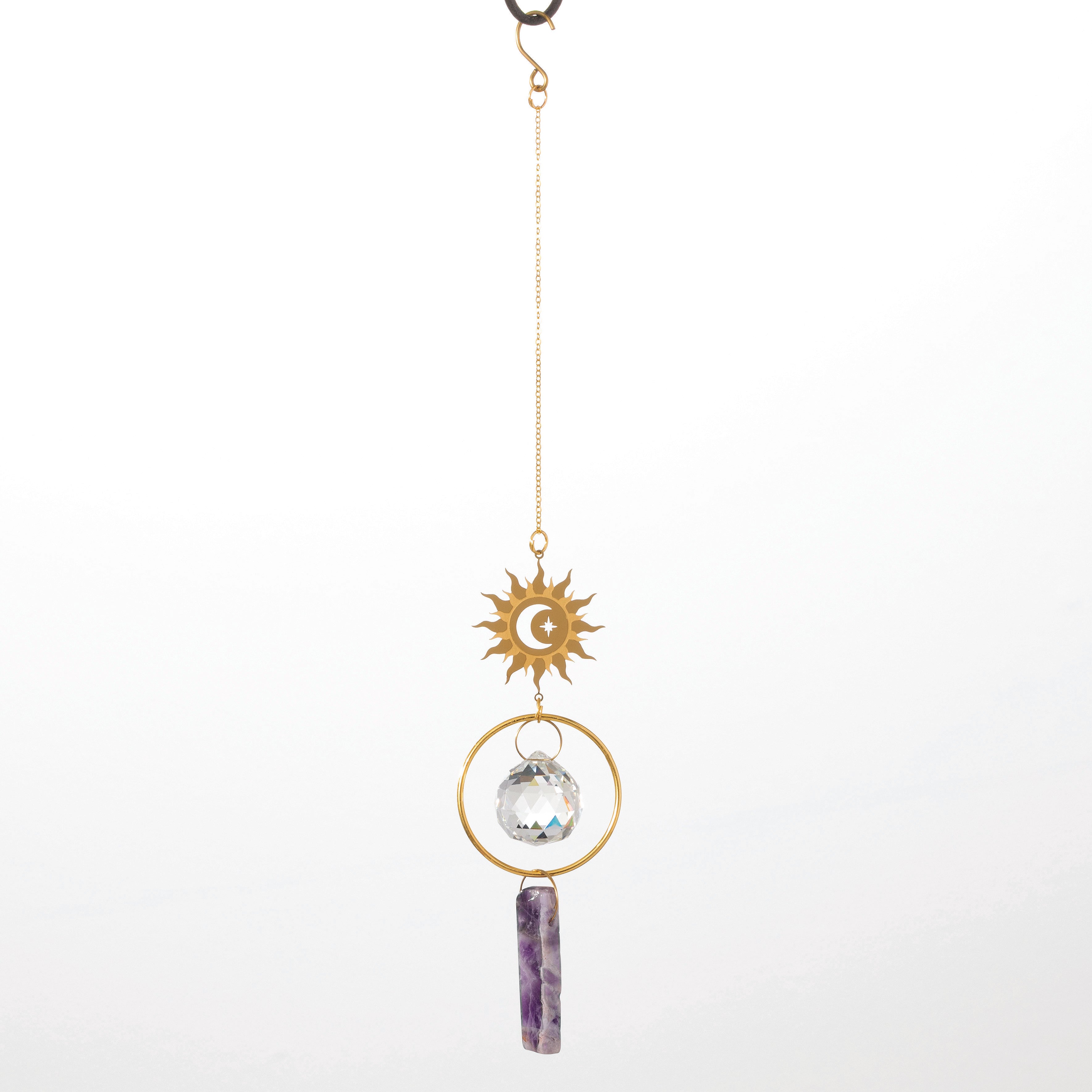 Woodstock Suncatcher-Sun-Purple stone