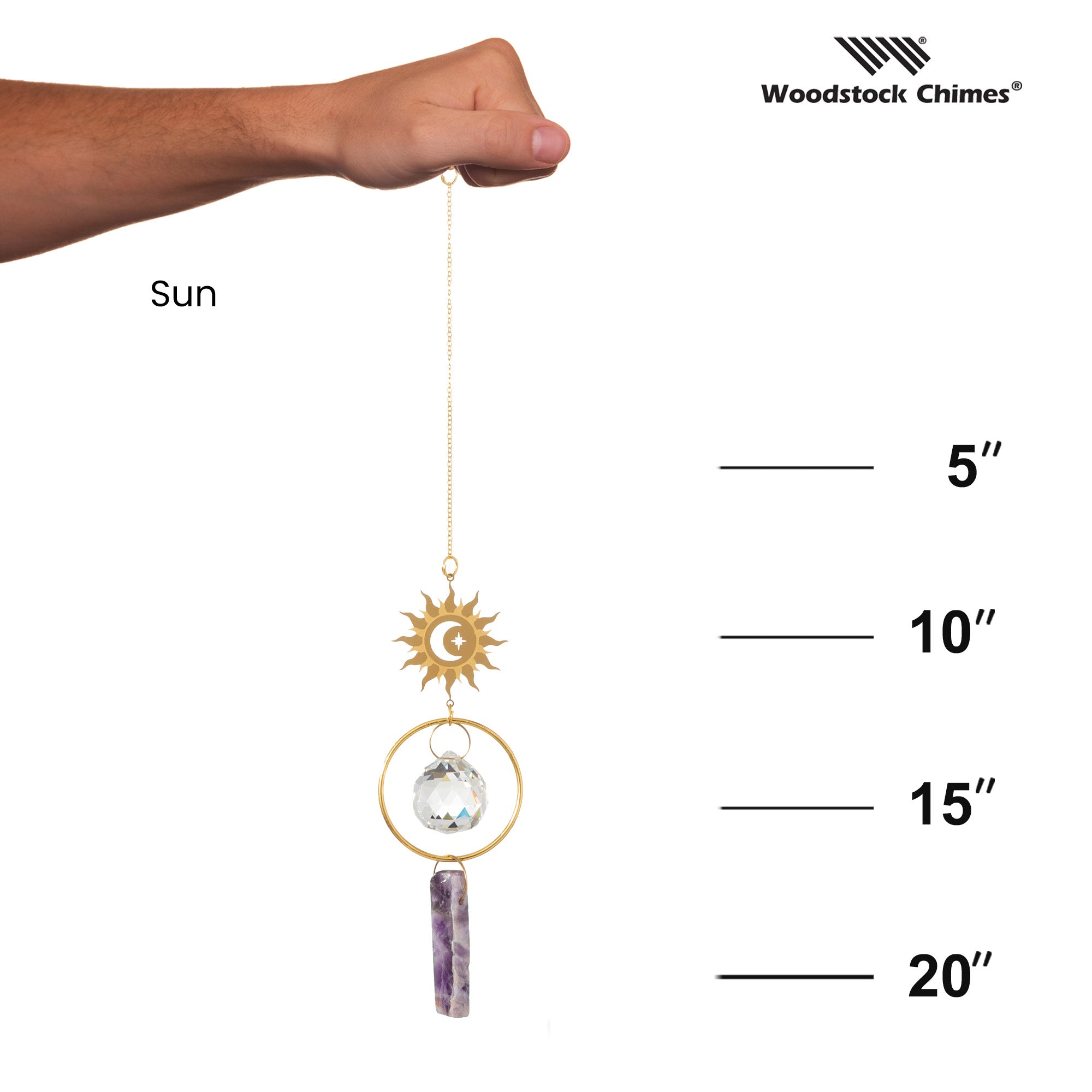 Woodstock Suncatcher-Sun-Purple stone