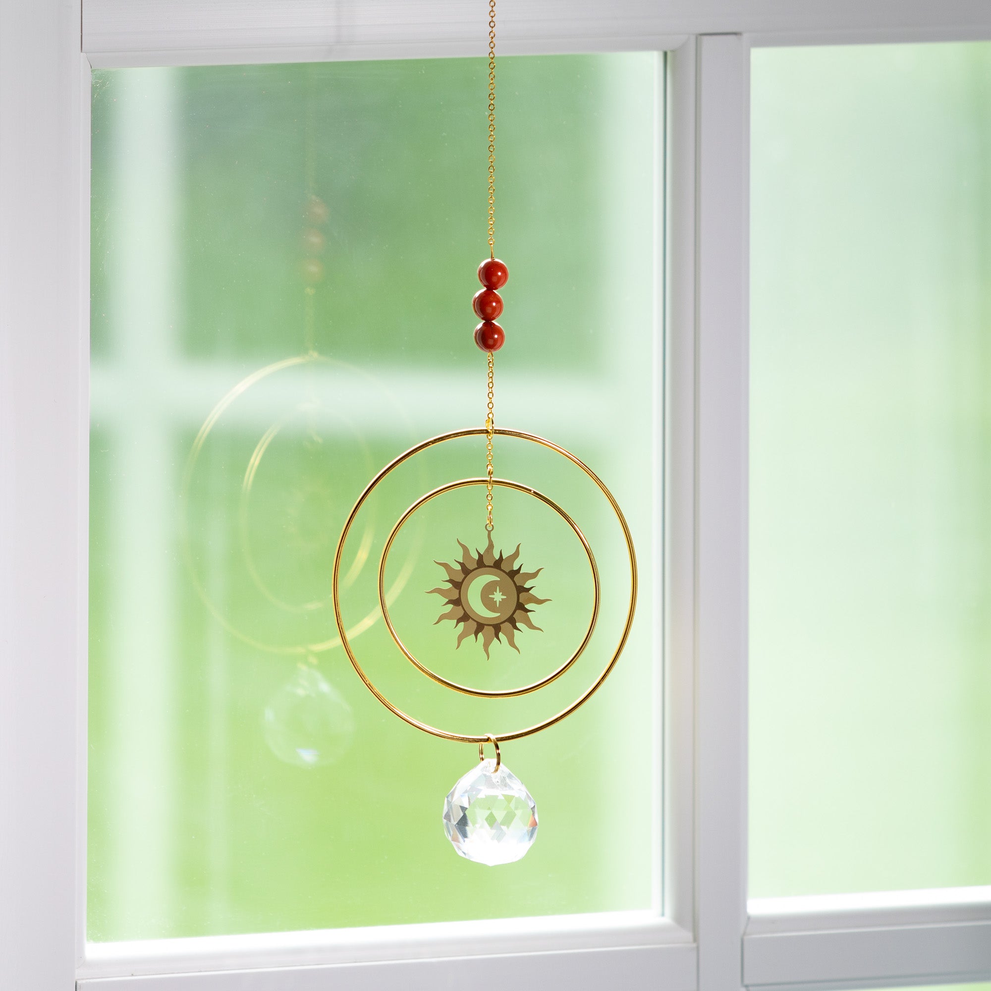 Suncatcher - Radiating Sun, Red Stone