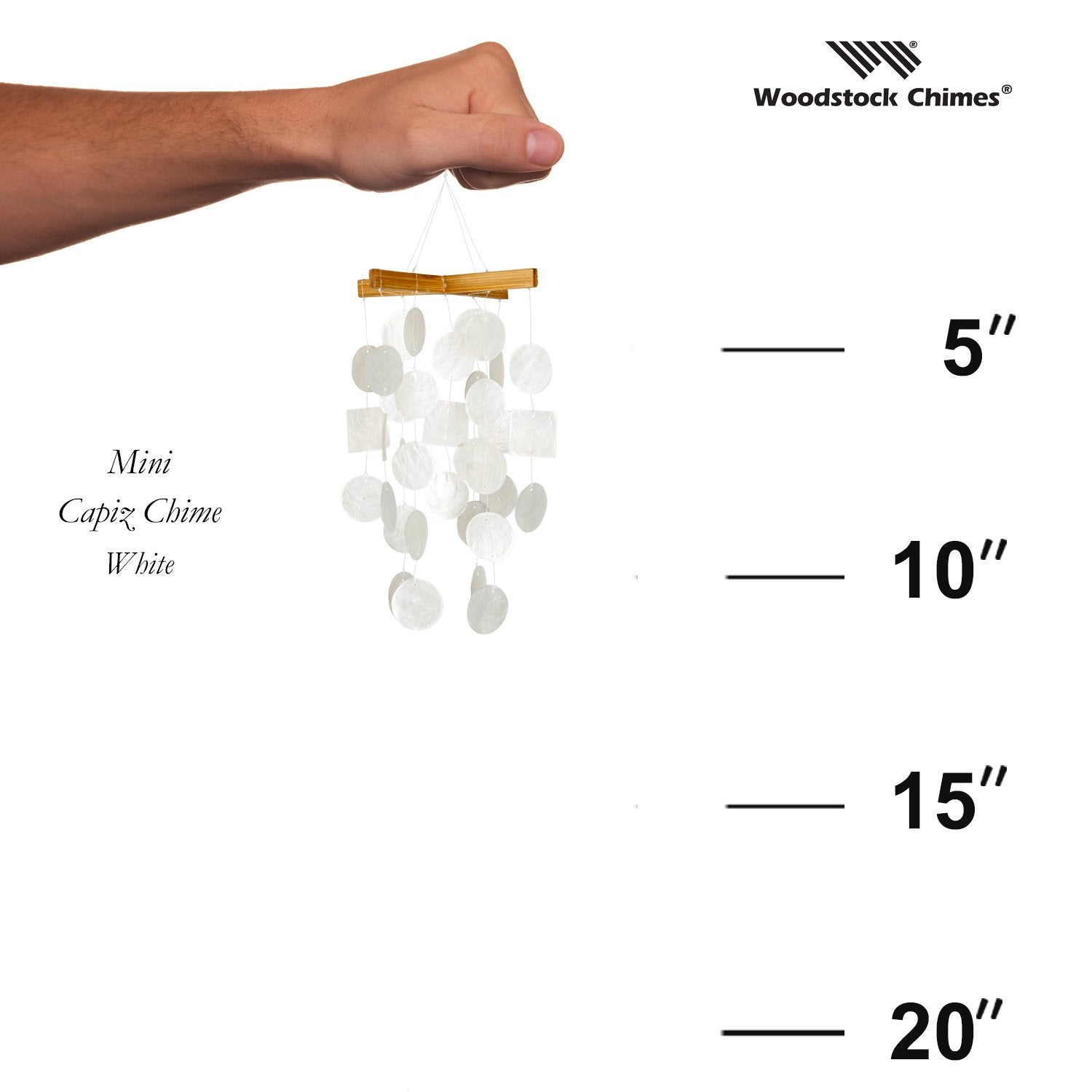 Mini Capiz Chime - White proportion image