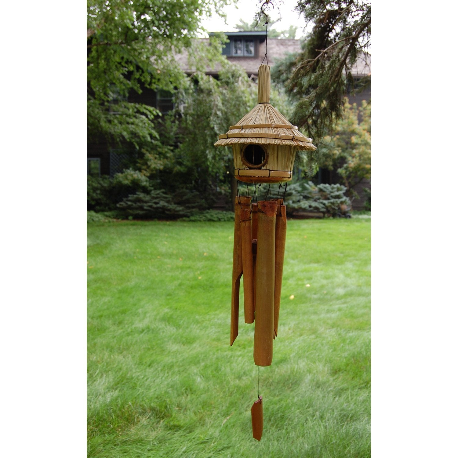 Thatched Roof Birdhouse Bamboo Chime alternate lifestyle image