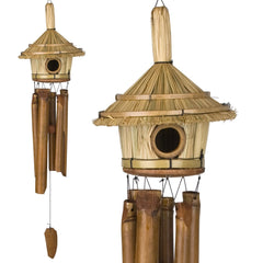 Thatched Roof Birdhouse Bamboo Chime main image