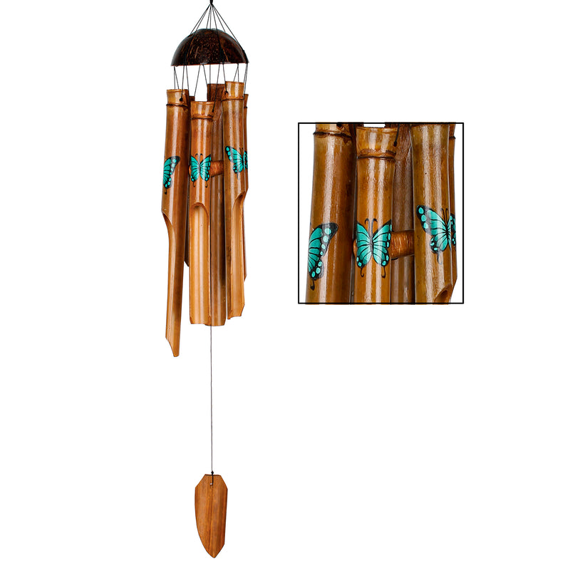 Butterfly Bamboo Chime - Teal main image