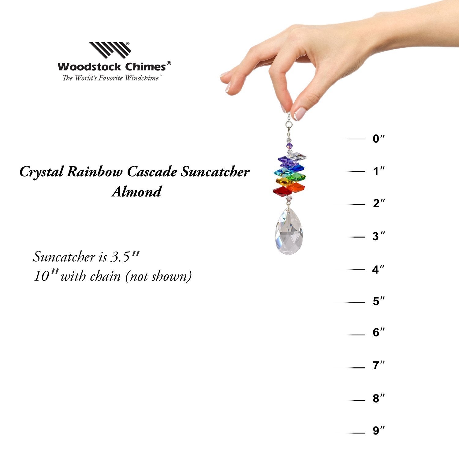 Crystal Rainbow Cascade Suncatcher - Almond proportion image
