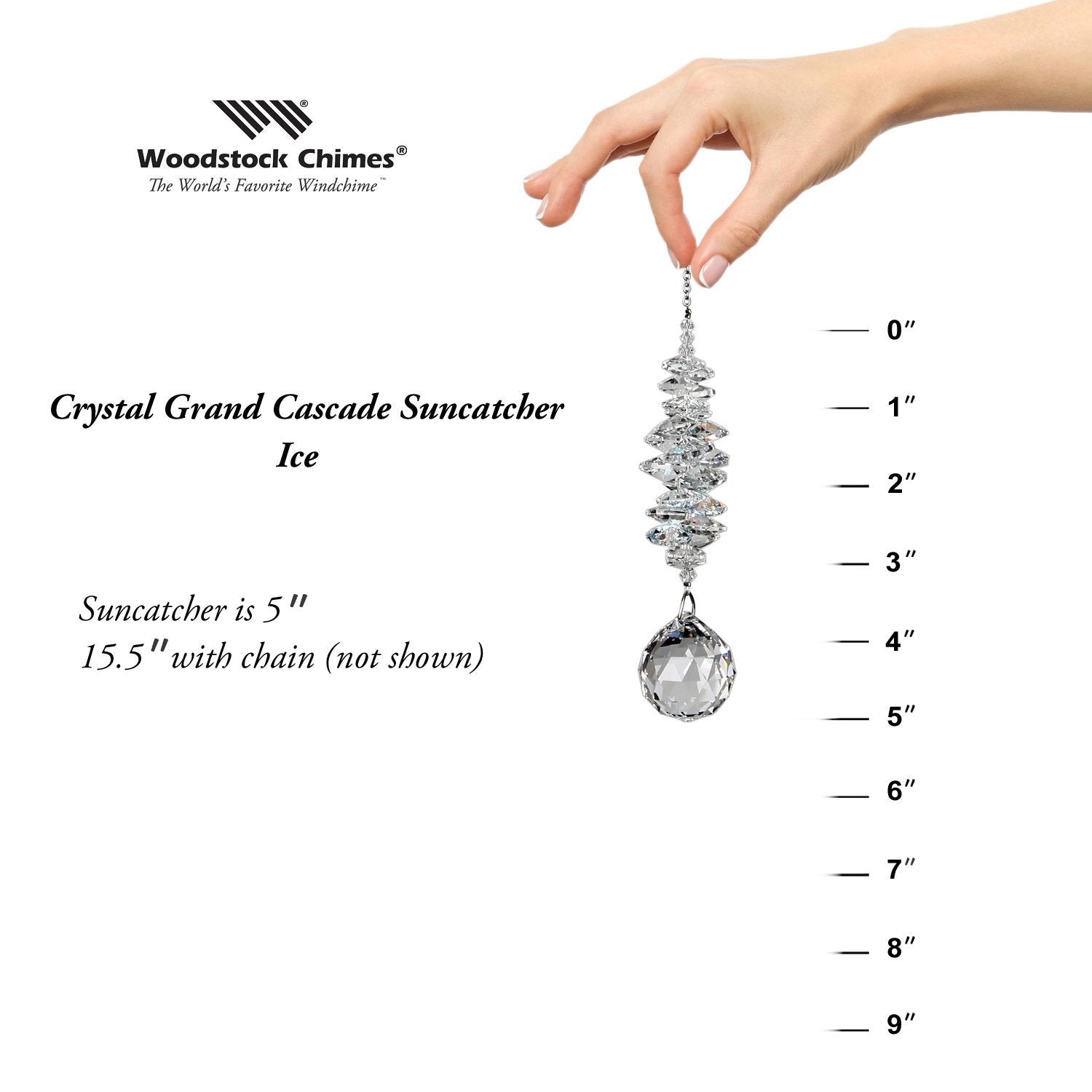 Crystal Grand Cascade Suncatcher - Ice proportion image