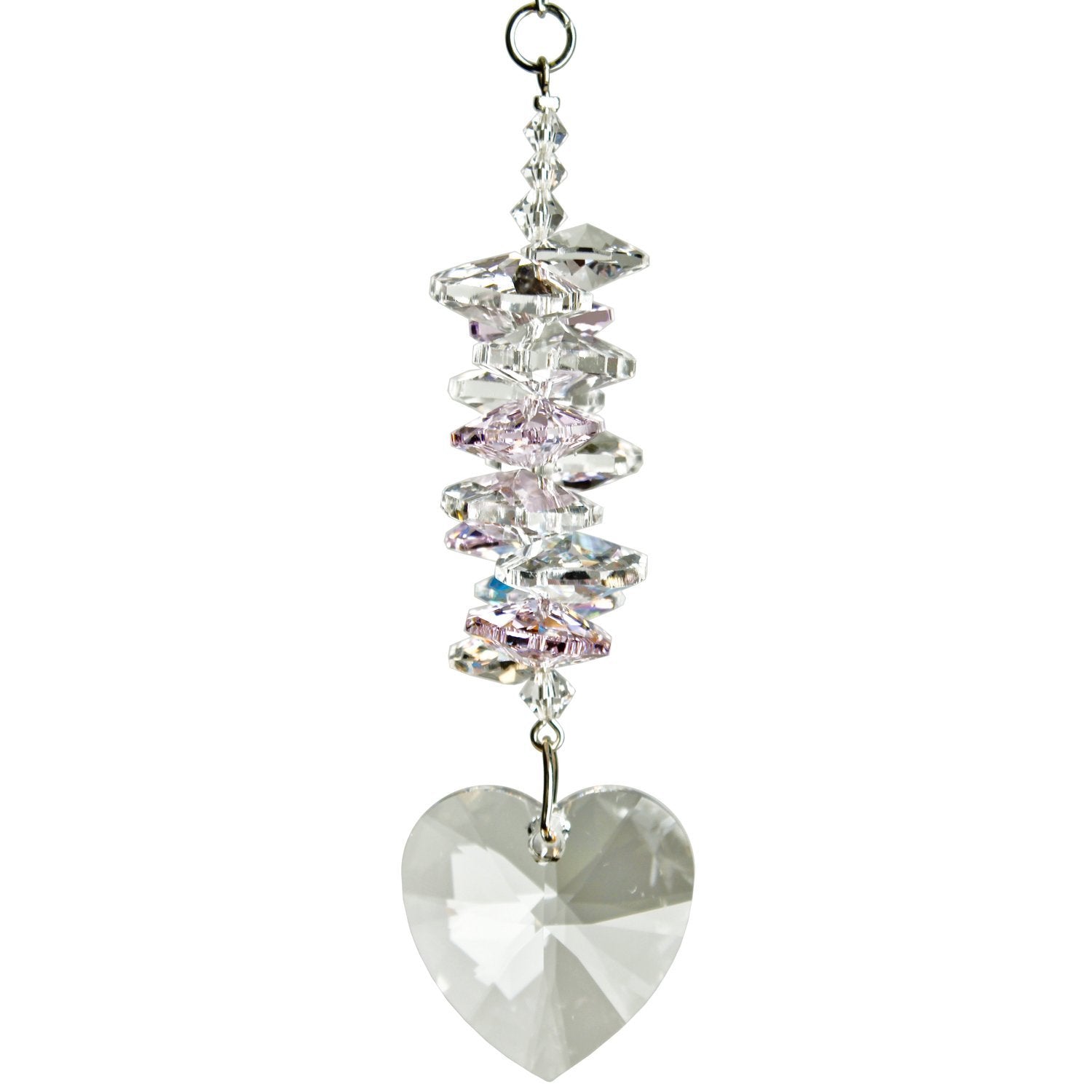 Crystal Heart Cascade Suncatcher - Rose alernate product image