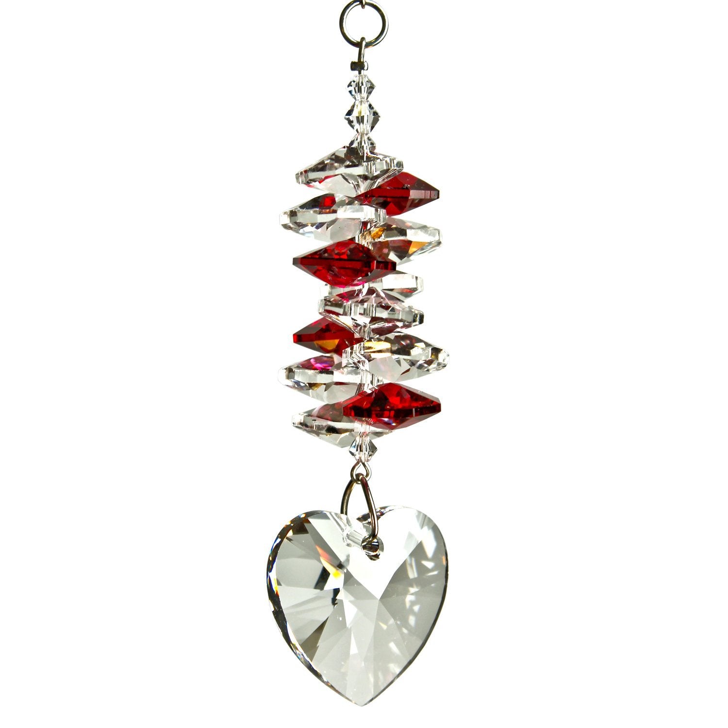 Crystal Heart Cascade Suncatcher - Ruby alernate product image
