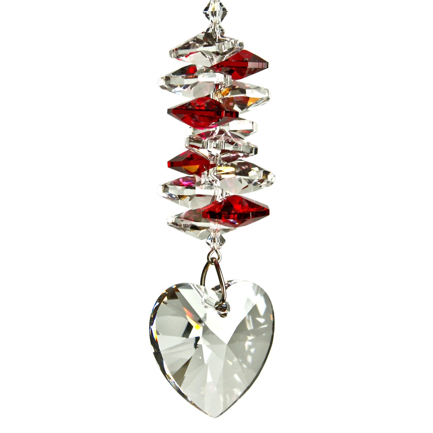 Crystal Heart Cascade Suncatcher - Ruby main image
