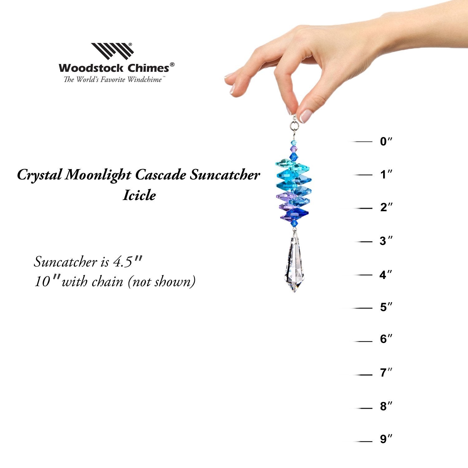 Crystal Moonlight Cascade Suncatcher - Icicle proportion image