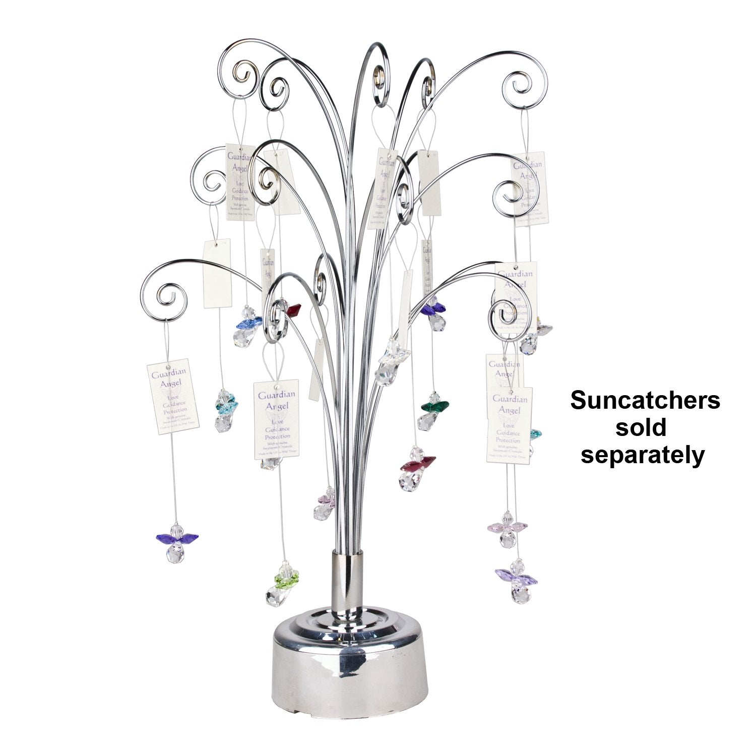 Fiddlehead Rotating Tabletop Tree - Silver image with crystal suncatchers (sold separately)
