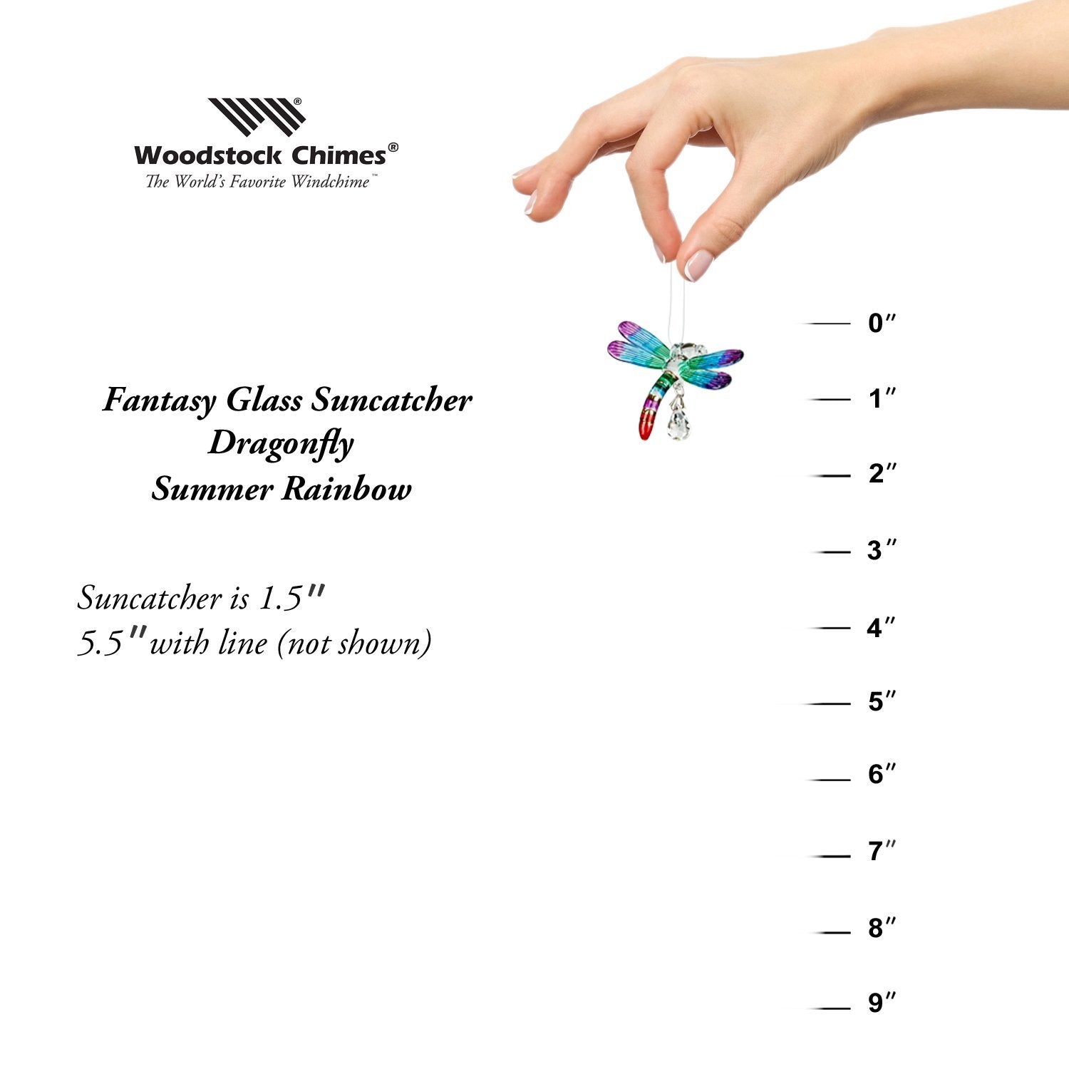 Fantasy Glass Suncatcher - Dragonfly, Summer Rainbow proportion image