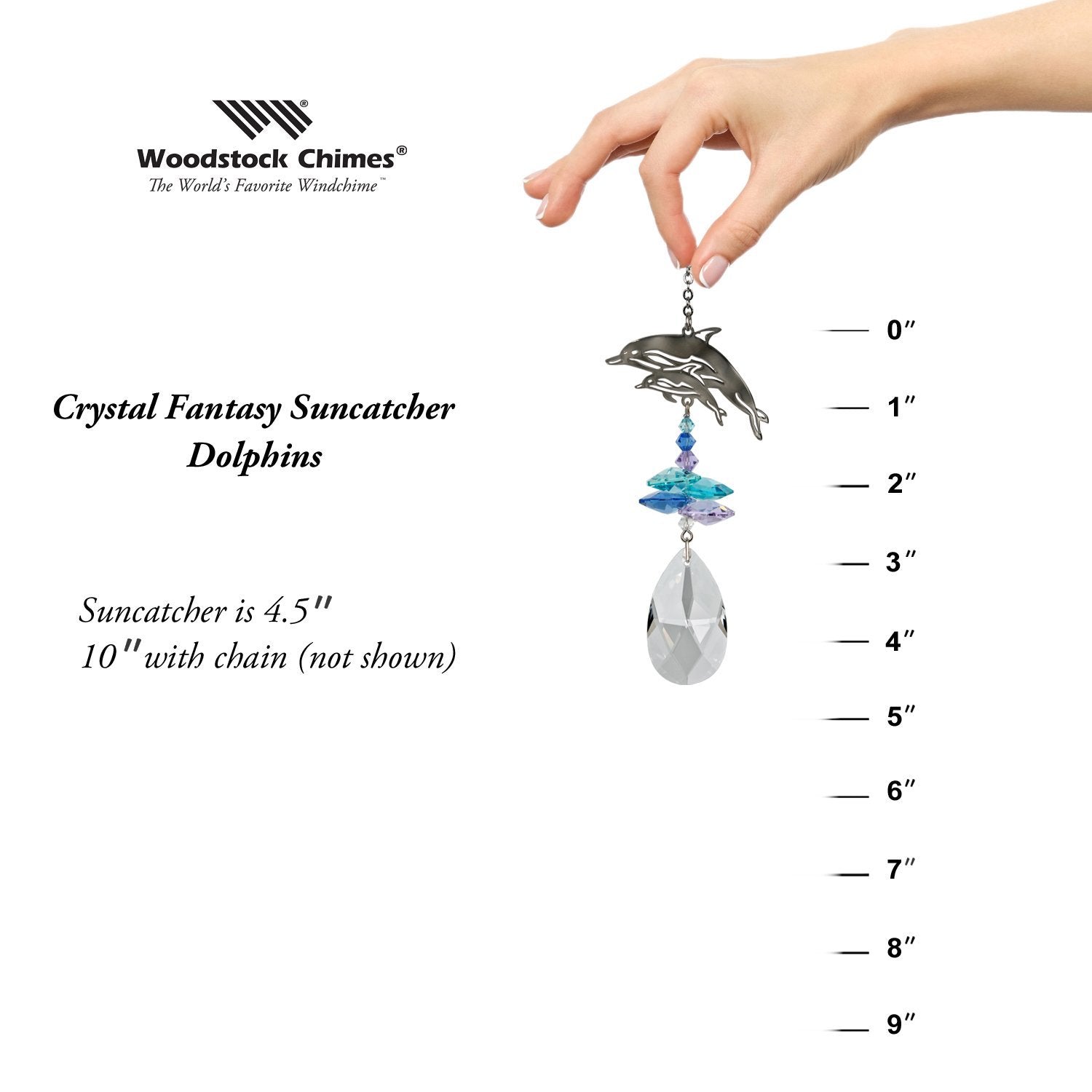Crystal Fantasy Suncatcher - Dolphins proportion image