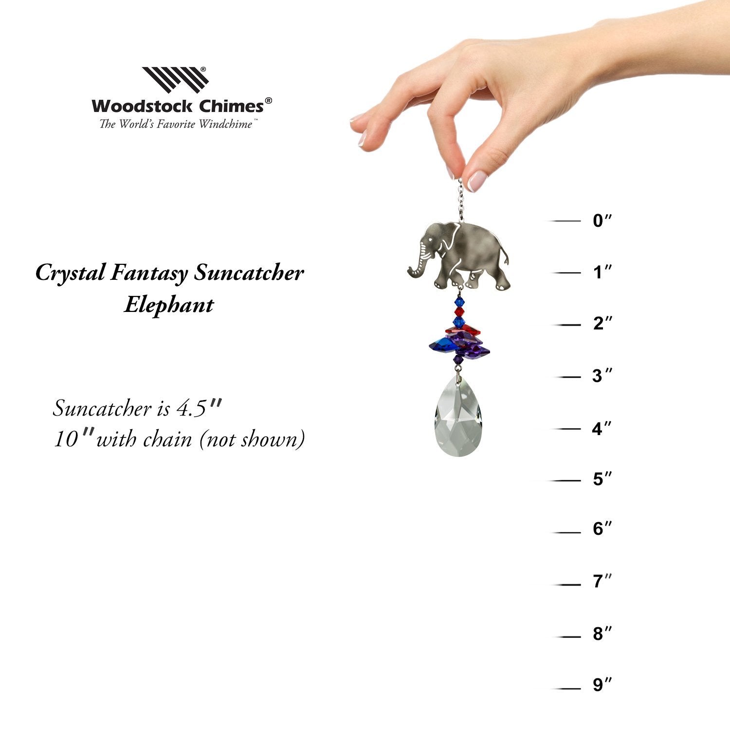 Crystal Fantasy Suncatcher - Elephant proportion image