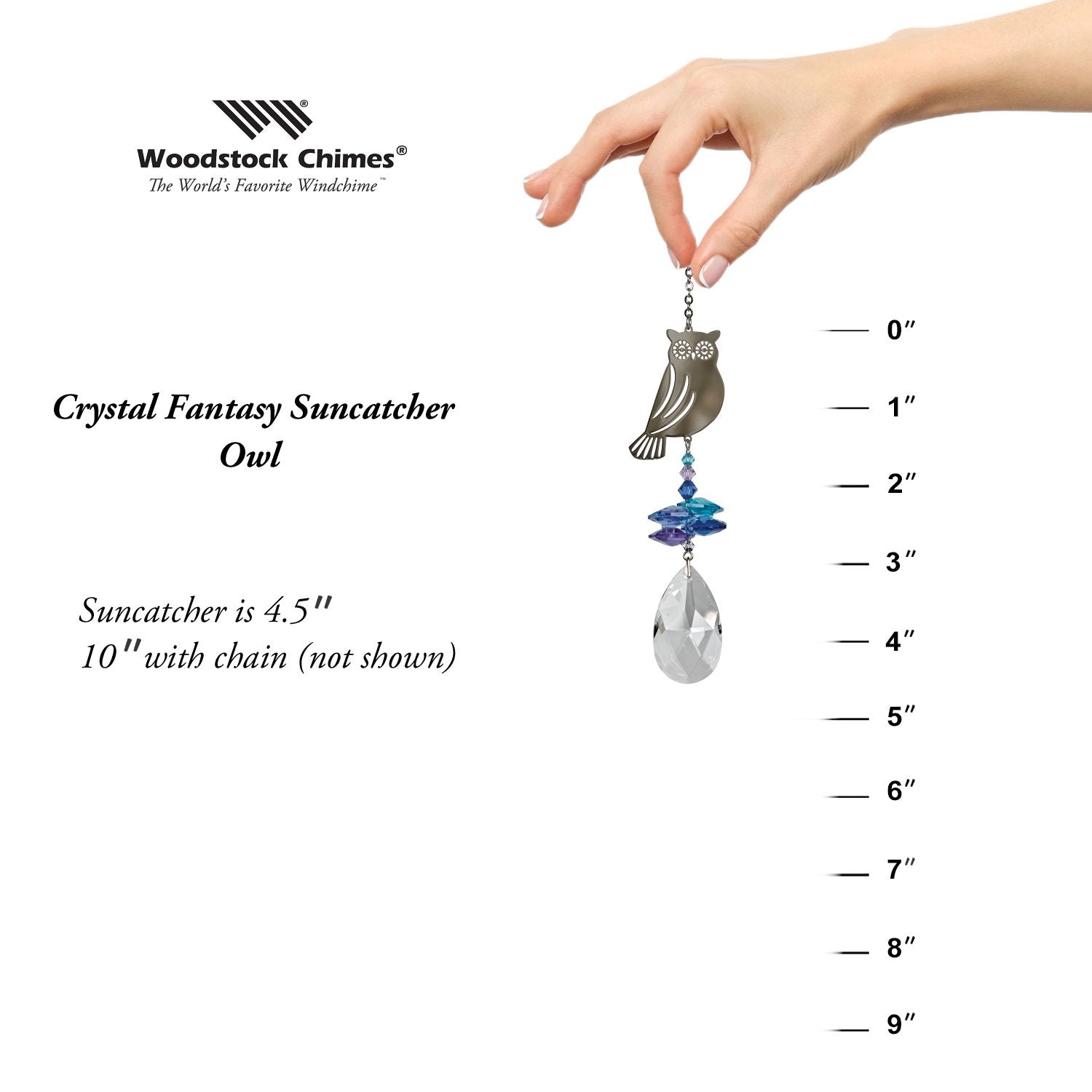 Crystal Fantasy Suncatcher - Owl proportion image