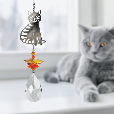 Crystal Fantasy Suncatcher - Tabby Cat proportion image
