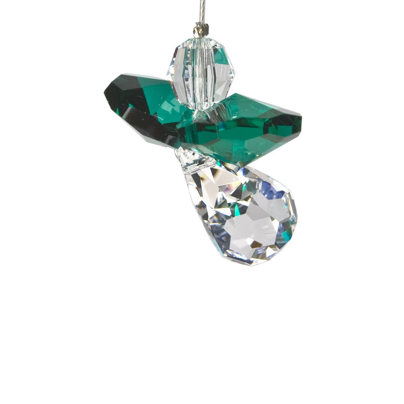 Crystal Guardian Angel Suncatcher - Emerald (May) main image