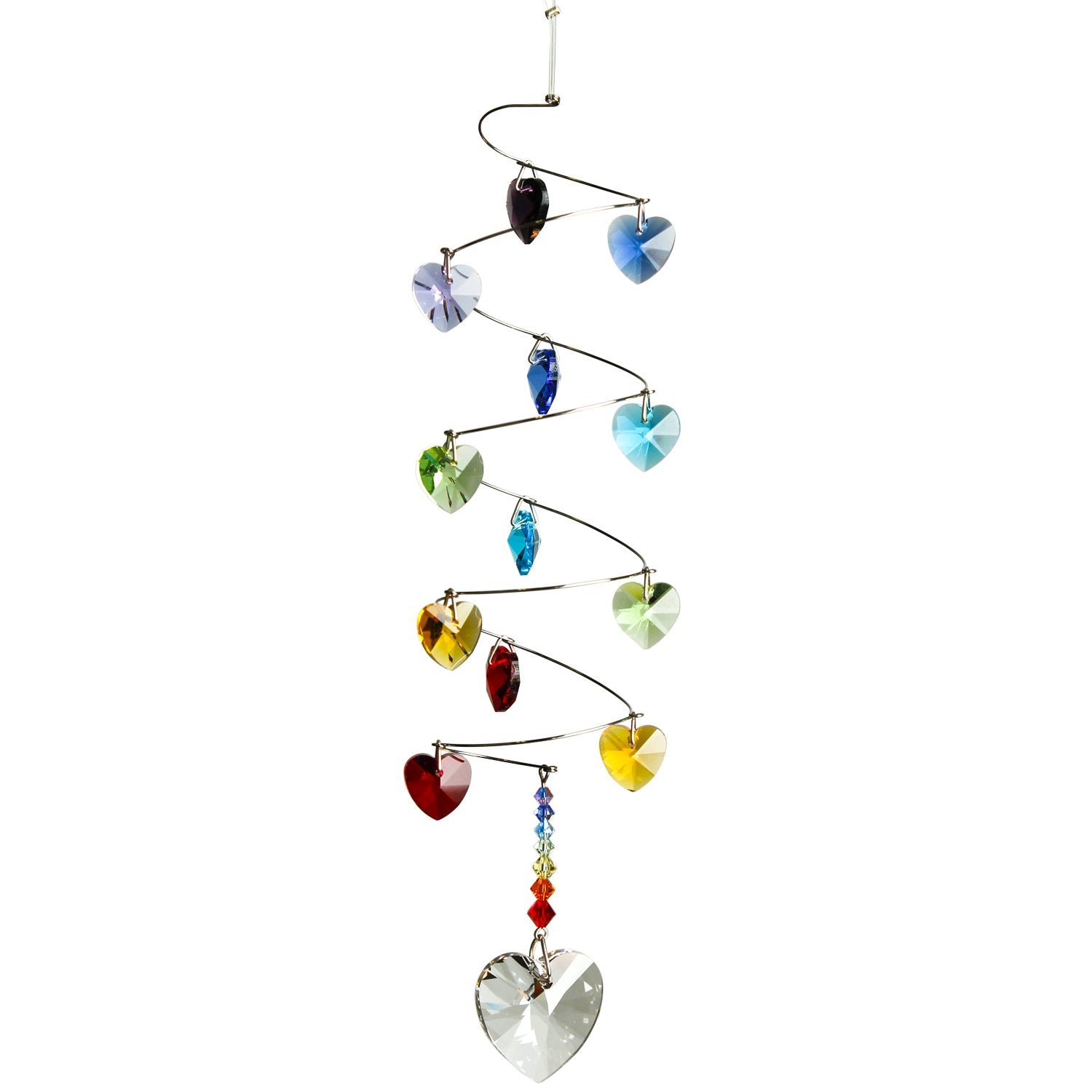 Crystal Spiral Cascade Suncatcher - Rainbow Hearts alternate product image