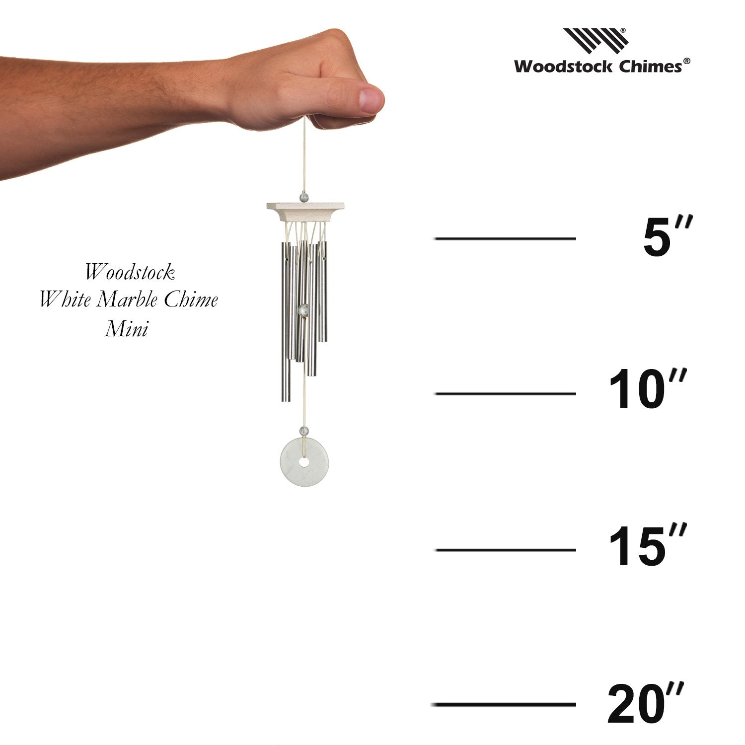 Woodstock White Marble Chime - Mini proportion image